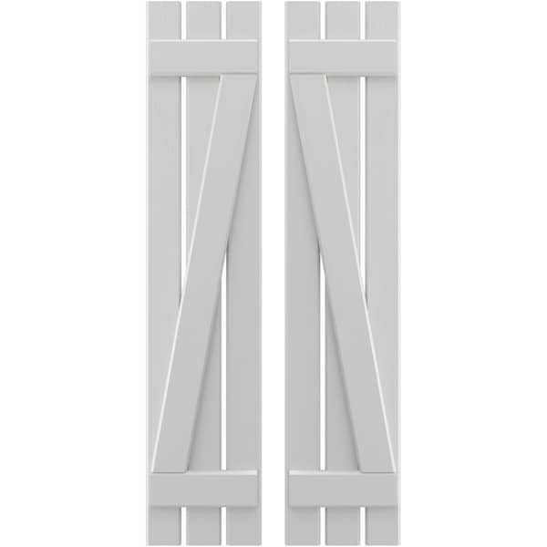 Ekena Millwork Americraft 3-Board (2 Batten) Wood Spaced Board-n-Batten Shutters w/ Z-Bar, ARW102SB311X76STH, PR ARW102SB311X76STH - main